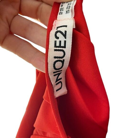 EUC Unique21 Red Top with Pleased Drop Back - Picture 7 of 8